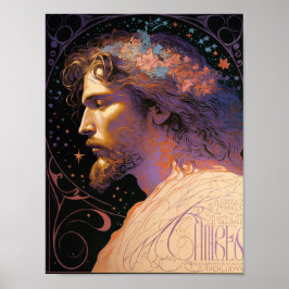 Jesus Vintage Fine Art av Mucha AI Generated Poster