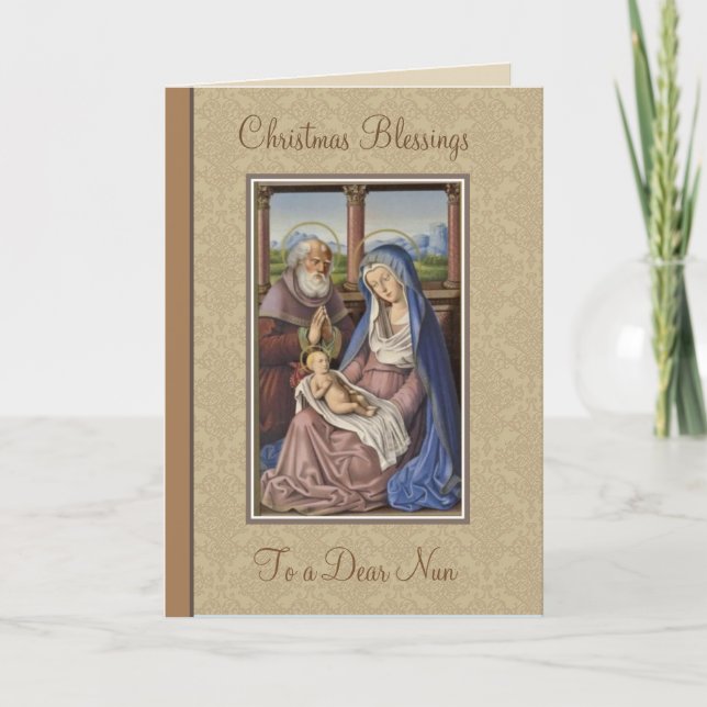 Jesus Vintage Nuns jultomhet Helgkort (Framsida)