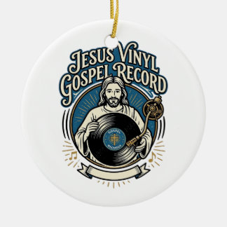 Jesus vinyl gospel skiva Jesus vinyl skiva Chris Julgransprydnad Keramik