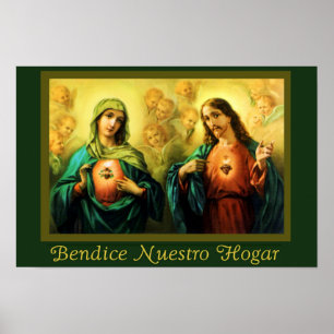 Jesus & Virgen Bendicion del Hogar - Poster