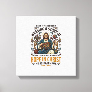 Jesus virkning stickning T-Shirt Inspirerande tro Canvastryck