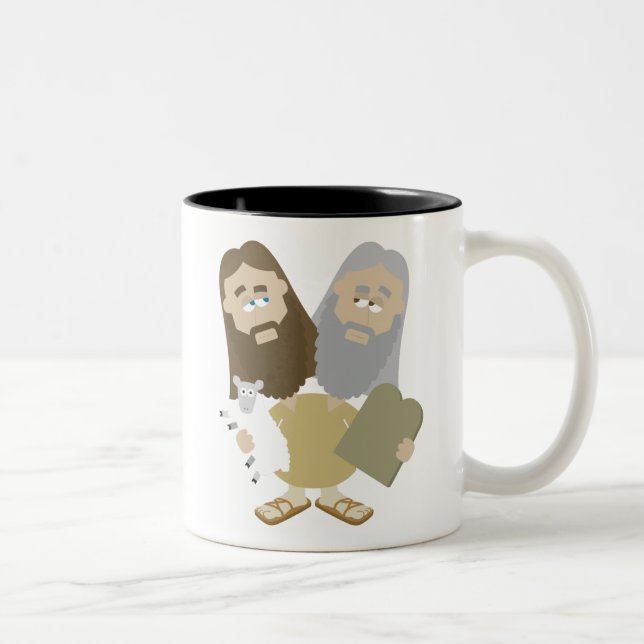 Jesus vs Moses Två-Tonad Mugg (Höger)