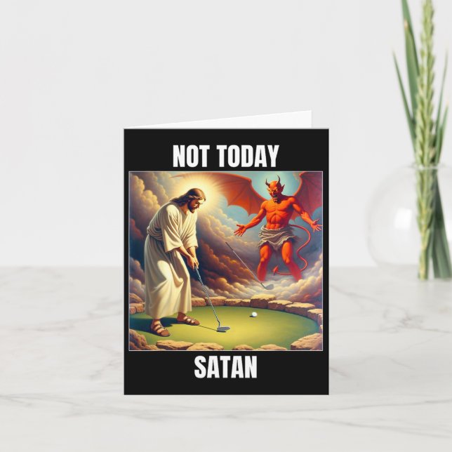 Jesus Vs Satan spelar Golf - inte idag Satan Kort (Framsida)