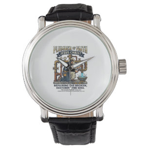 Jesus VVS-grafik T-shirt Kristet Konst_1 Armbandsur
