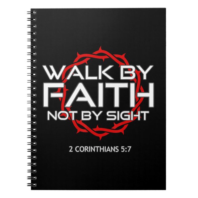 Jesus Walk av Faith Christian T-ShirtDenna Jesus W Anteckningsbok (Framsidan)