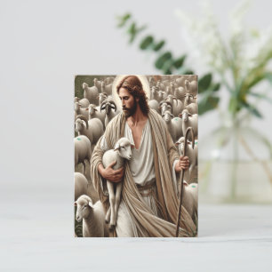 Jesus Walking bland hans lås Vykort