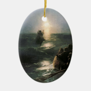 Jesus Walking på Stormy Seas Julgransprydnad Keramik