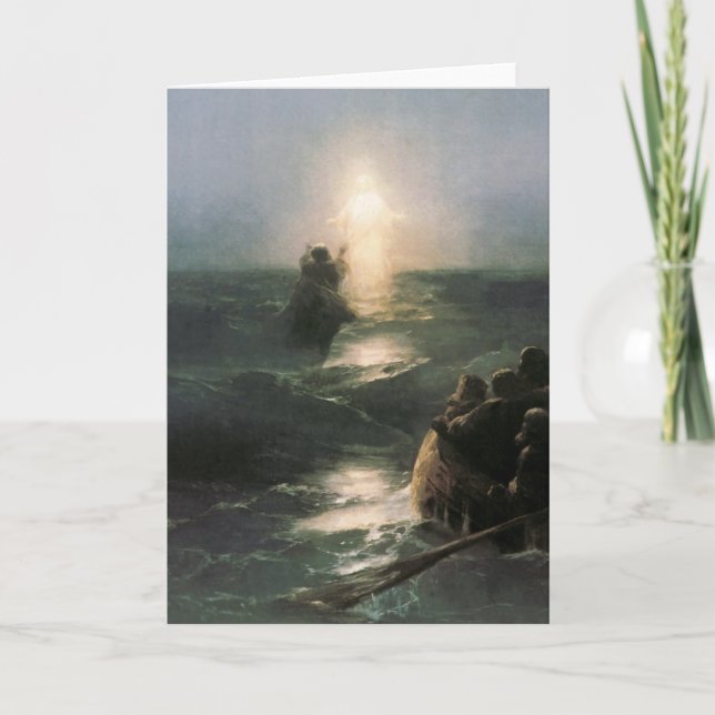 Jesus Walking på Stormy Seas Kort (Framsida)