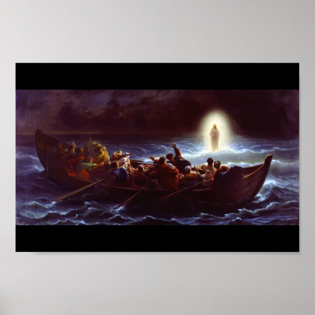 Jesus Walking på Vatten, Amedee Varin Poster (Framsidan)