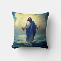 Jesus Walks på Vatten Dekorativ kudde