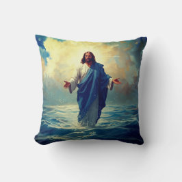 Jesus Walks på Vatten Dekorativ kudde