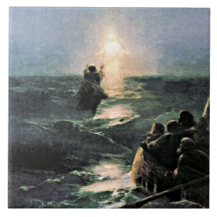 Jesus Walks på Vatten Kakelplatta