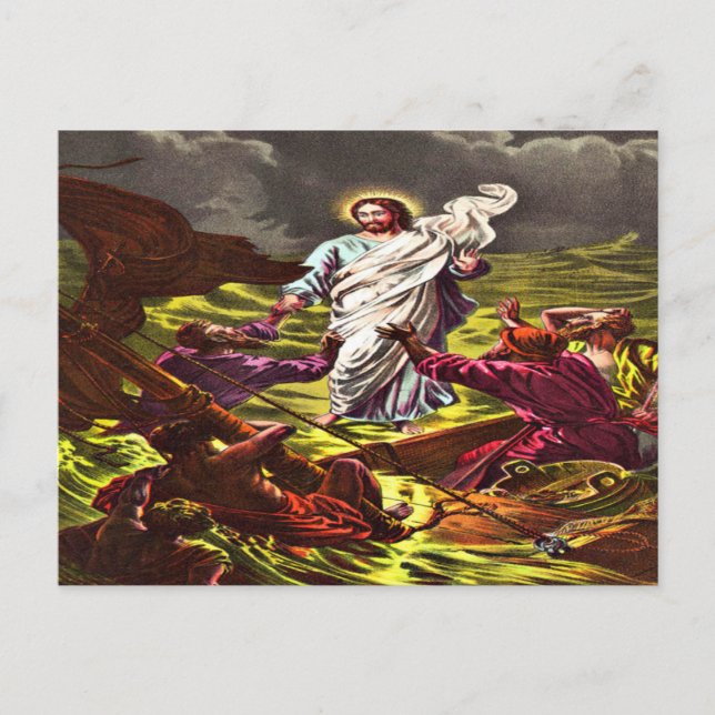 Jesus Walks på vykort i Vatten (Framsida)