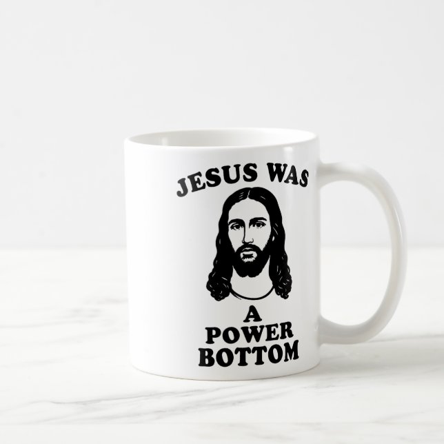 Jesus Was A Power Bottom Funny Pride Christmas Gag Kaffemugg (Höger)