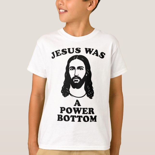 Jesus Was A Power Bottom Funny Pride Christmas Gag T Shirt (Framsida)