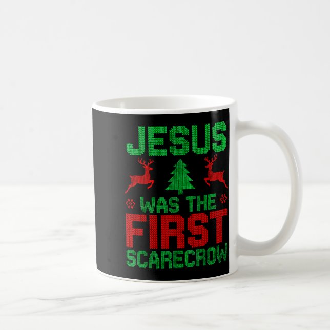 Jesus Was The First-ecrow Reindeer Ugly Sweater Xm Kaffemugg (Höger)