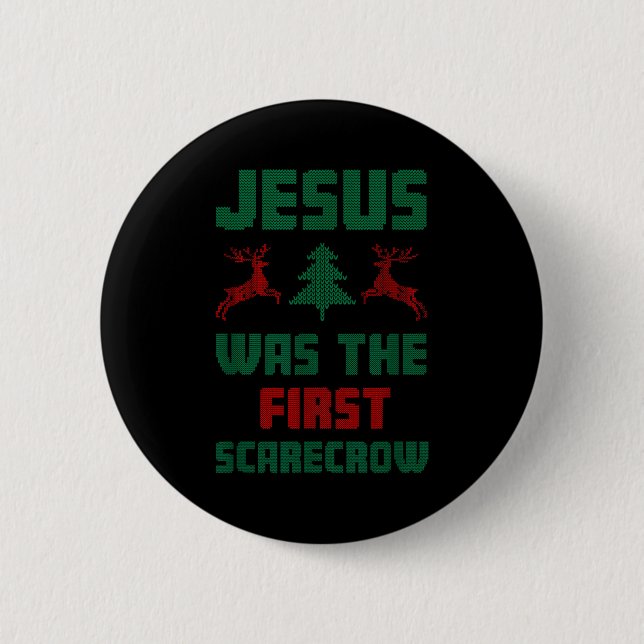 Jesus Was The First Ecrow Ugly Sweater Style  Knapp (Framsida)