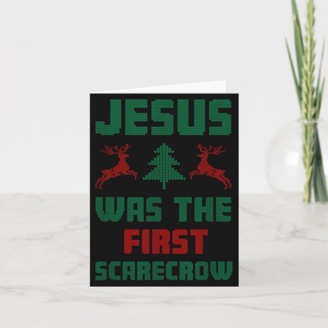 Jesus Was The First Ecrow Ugly Sweater Style  Kort (Framsida)