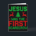Jesus Was The First-scarecrow Reindeer Ugly Sweate Kort<br><div class="desc">Jesus Was The First-scarecrow Reindeer Ugly Sweater Xmas</div>