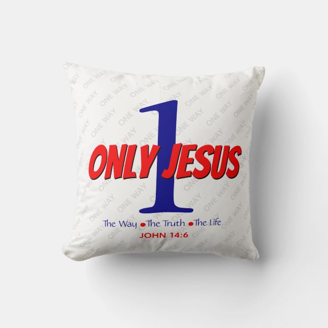 Jesus Way Truth Life Christian Kudde (Framsida)