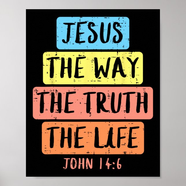 Jesus Way Truth Life John 146 Påsk Religiösa Wom Poster (Framsidan)