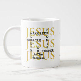 Jesus Waymaker Monogram Christian Coffee Mugg Jumbo Mugg