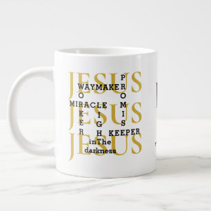 Jesus Waymaker Monogram Christian Coffee Mugg Jumbo Mugg