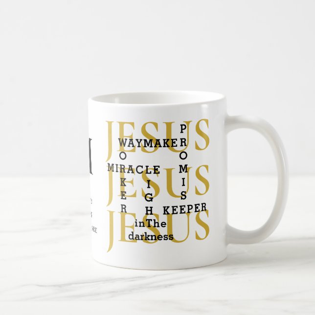 Jesus Waymaker Monogram Christian Kaffemugg (Höger)