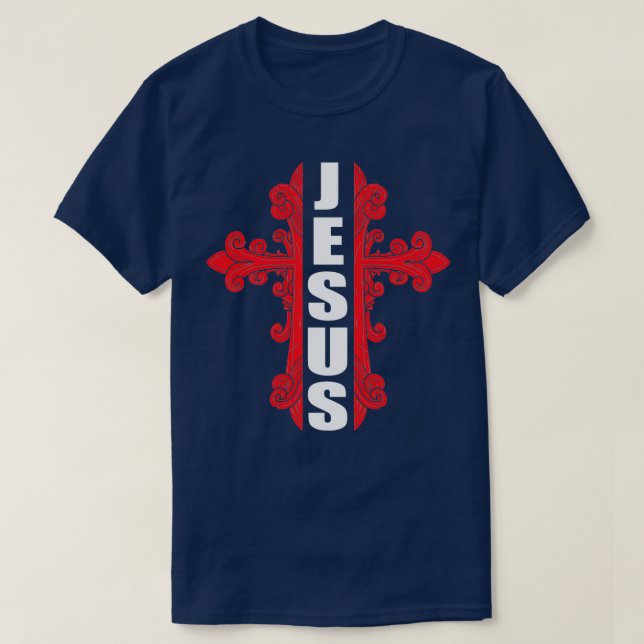 Jesus with cross tea t shirt (Design framsida)