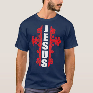 Jesus with cross tea t shirt