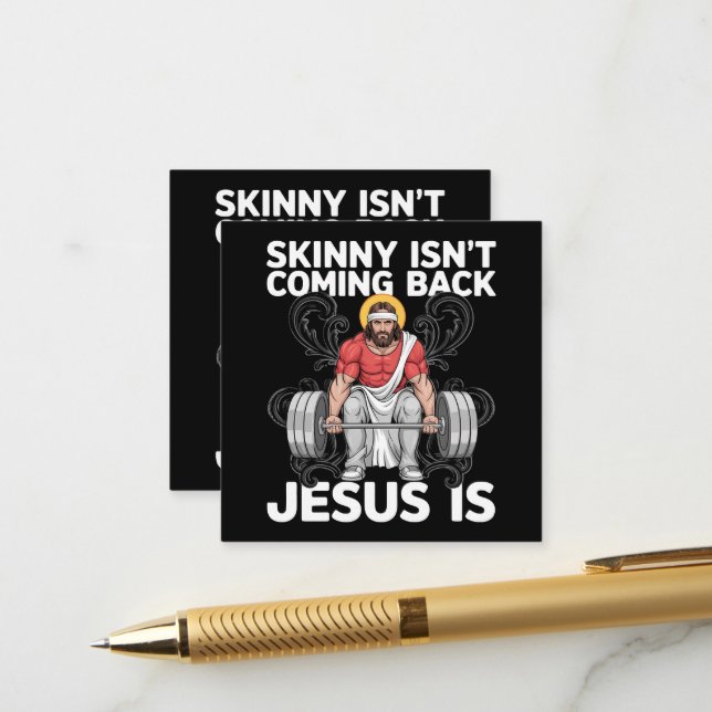 Jesus Workout Gym Smal Kommer Inte Tillbaka Tilläggskort (Fram/Back In Situ)