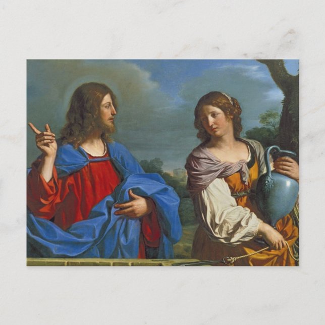 Jesus y la Samaritana en el pozo Vykort (Framsida)