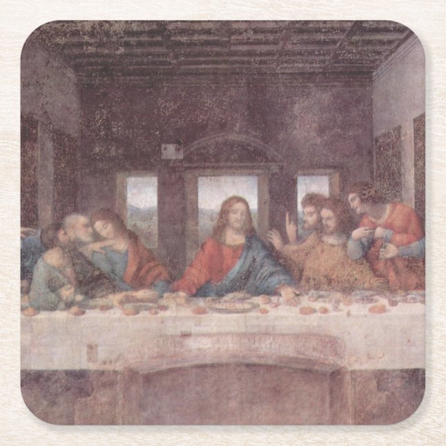 Jesus "Yeshua" Nattvarden, Leonardo da Vinci Underlägg Papper Kvadrat (Framsidan)