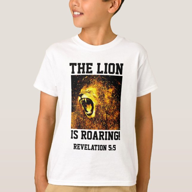 JESUS YESHUA ROARING LEJON OF JUDAH T-shirts (Framsida)