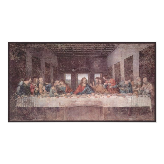 Jesus "Yeshua" The Last Supper, Leonardo da Vinci Fototryck (Framsidan)