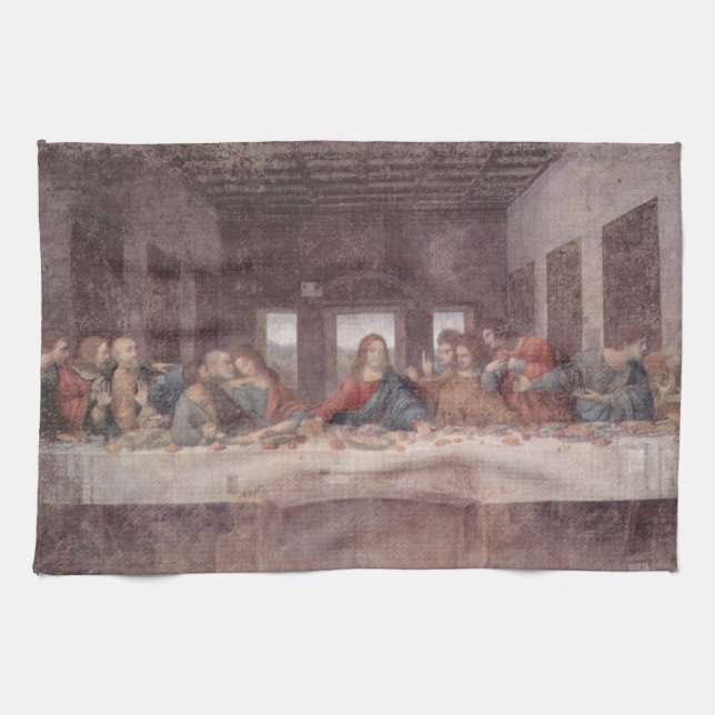 Jesus "Yeshua" The Last Supper, Leonardo da Vinci Kökshandduk (Horisontell)