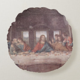 Jesus "Yeshua" The Last Supper, Leonardo da Vinci Rund Kudde