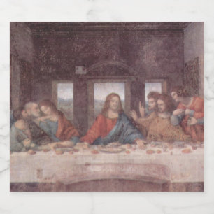 Jesus "Yeshua" The Last Supper, Leonardo da Vinci Spritflaskor Etikett