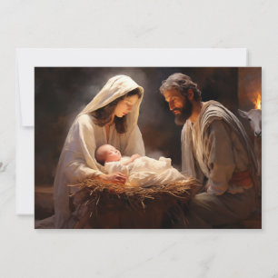 Jesusbarn Maria Josef julkrubba God Jul Julkort