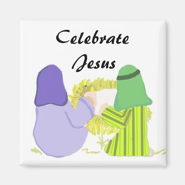 Jesusbarnet med Maria och Josef Magnet (Framsidan)