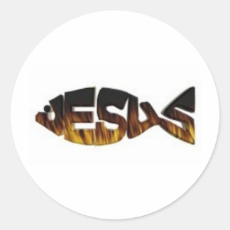 jesusfirefish runt klistermärke