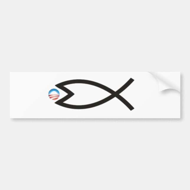 jesusfishen äter obama bildekal (Framsidan)