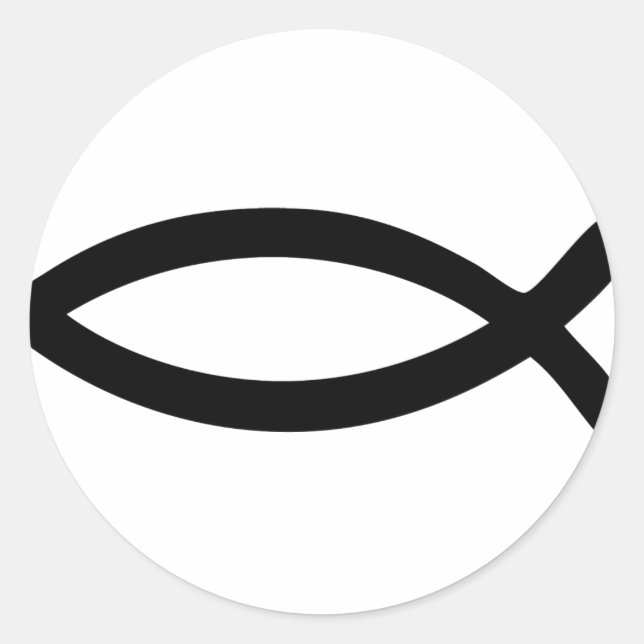 jesusfisk runt klistermärke (Framsida)