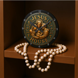Jesushus Heliga Familjen Rund Klocka