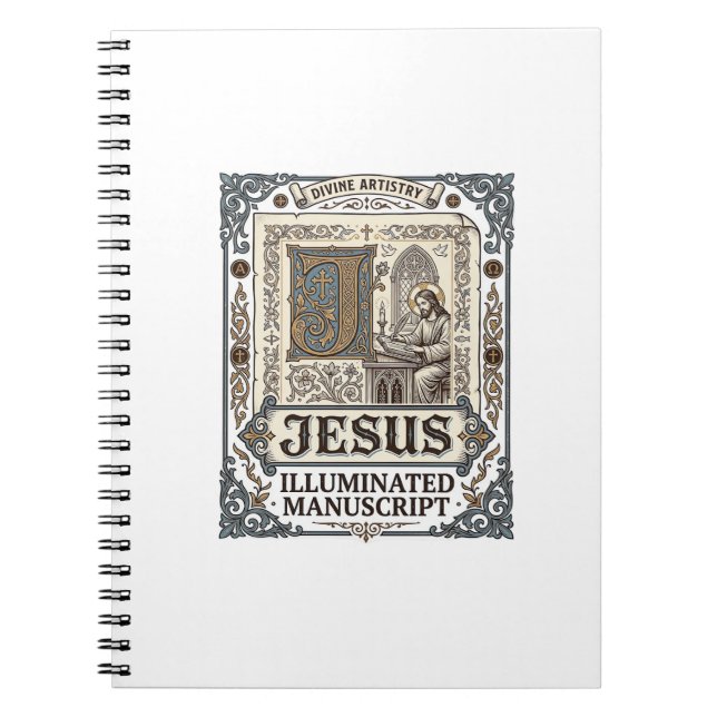 Jesusmanuskript Jesus Kristet Tro Vintage Anteckningsbok (Framsidan)