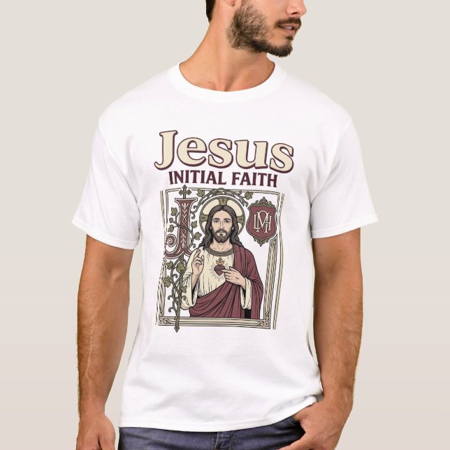 Jesusmonogram initial tro Jesusmonogram Initia T Shirt (Framsida)