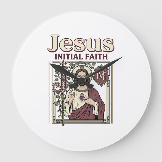 Jesusmonogram initial tro Jesusmonogram initial kr Stor Klocka (Framsida)