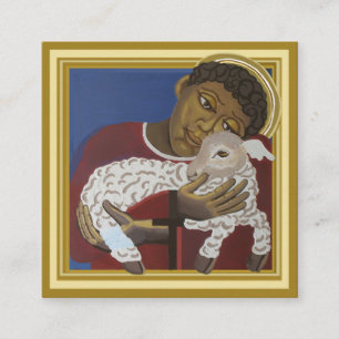 Jesuspojken God Shepherd Fyrkantigt Visitkort