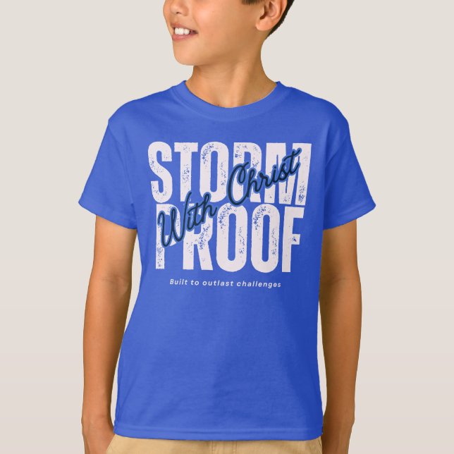Jesustroende Tacksamhet Bibel Grafik Blå  T Shirt (Framsida)