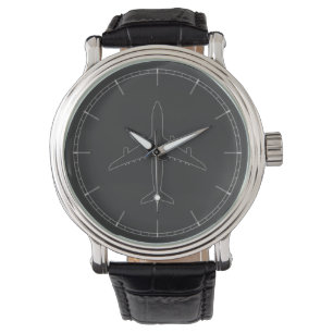 Jet Airliner Silhouette Armbandsur
